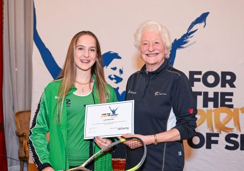 Lydia McQuillan with Lady Mary Peters